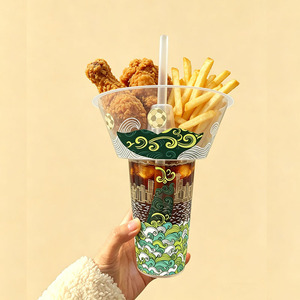 Vaso Desechable Personalizado de 16oz/24oz para Bebidas, Snacks, Té con Leche, Jugo, PP Reciclado, Vasos Plásticos Desechables con Tapa - Product Image 2