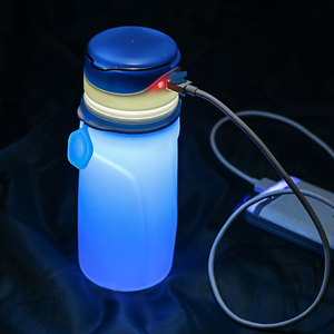 Nuevo artículo: Botella de agua inteligente plegable de silicona de 550 ml, ligera y ecológica - Product Image 2