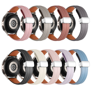 <span class=keywords><strong>Bracelet</strong></span> intelligent en <span class=keywords><strong>cuir</strong></span> véritable <span class=keywords><strong>avec</strong></span> <span class=keywords><strong>boucle</strong></span> pliante magnétique argentée pour Samsung Galaxy Watch 6 5 4, 20mm, 22mm - Product Image 2