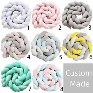 Personalizado transpirable tejido cuerda nudo almohada cojín Protector largo ronda vivero cuna parachoques cuna bebé - Product Image 6