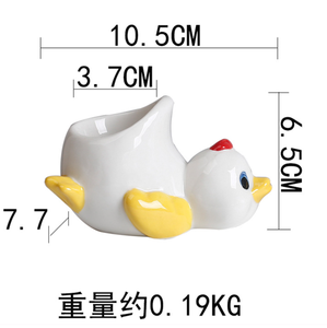 Vente en gros de porte-œufs en céramique en forme de poulet et de canard, plateau à œufs personnalisé pour le petit-déjeuner, accessoires pour œufs - Product Image 6
