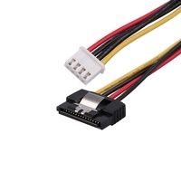 Cable de Alimentación HJX SATA15P a 4P HSG con Conectores de Encaje Dorados, Material de PVC de 90 mm, en Existencia