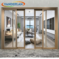 Portes coulissantes en métal pour patio de maisons modernes, style européen de luxe, cadre en aluminium noir, portes coulissantes en verre pour intérieur.