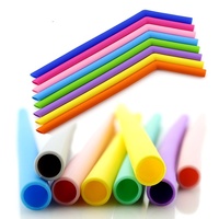 Pailles en silicone réutilisables en gros, souples et élastiques, faciles à nettoyer pour la maison, les voyages, les restaurants et l'extérieur