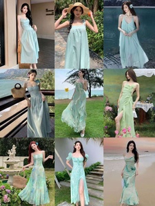 Vestido Maxi <span class=keywords><strong>de</strong></span> Verano para Mujer, Casual, <span class=keywords><strong>de</strong></span> <span class=keywords><strong>Encaje</strong></span>, Gasa, Floral, Cintura Natural, Diseño Tejido, Cuello Cuadrado Vintage, Venta al Por Mayor - Product Image 3