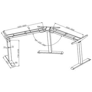 Meubles de bureau personnalisés en vente <span class=keywords><strong>chaude</strong></span>, bureau debout électrique moderne à 3 pieds, réglable en hauteur, en forme de L - Product Image 6