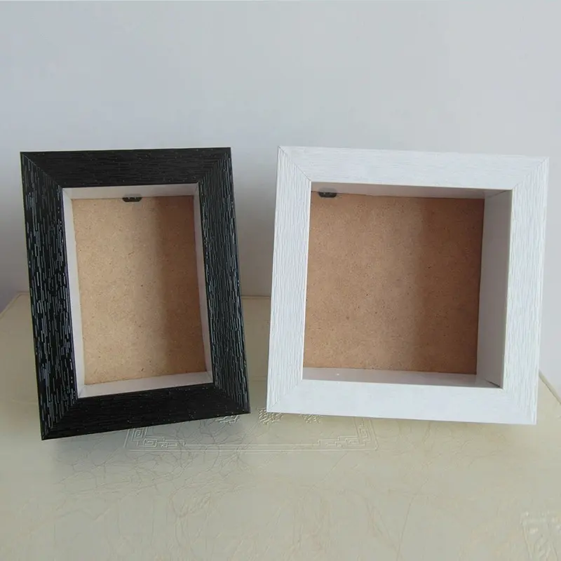 Marco de madera de 6 cm de grosor, caja de sombra multitamaño con vidrio real, decoración del hogar, regalos promocional