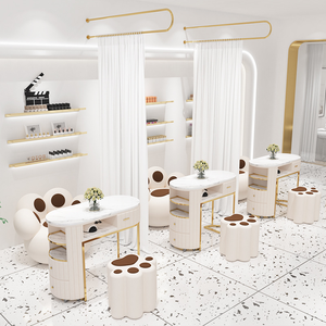 Salone di bellezza ferro arte a forma di U isolamento tenda supporto bar in metallo salone salone di bellezza metallo divisori aste per <span class=keywords><strong>tende</strong></span> - Product Image 3