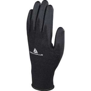DELTA PLUS - VE702PN11 Gant tricoté en polyester noir avec paume en polyuréthane (multipack)-GANTS EAN 3295249207014 - Product Image 1