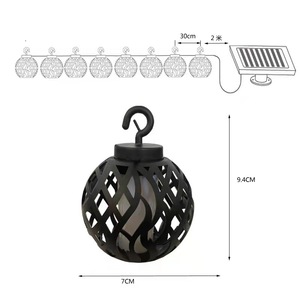 ไฟสวนพลังงานแสงอาทิตย์ LED ไฟประดับรูปทรงเปลวไฟ 8 ชิ้น แบบแขวน กันน้ำ ตกแต่งภายนอก - Product Image 5