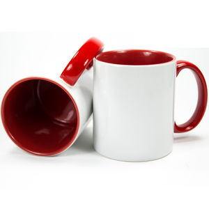 Tasse à café personnalisée par sublimation de 11oz en gros tasse en porcelaine à poignée colorée intérieure pour l'impression - Product Image 6