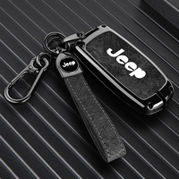 Étui de protection pour clé de voiture en alliage de zinc et cuir pour Jeep Dodge Cherokee Renegade Compass Chrysler Fiat, porte-clés, sac à clés