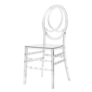 Chaise de salle à manger Chiavari en acrylique transparent empilable, étanche, design fantôme moderne en métal et résine pour hôtel, appartement, salon - Product Image 4