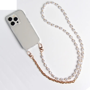 <span class=keywords><strong>Correa</strong></span> de Cadena de Perlas de Lujo DIY de 120 cm, <span class=keywords><strong>Funda</strong></span> Transparente Acrílica Antigolpes con Logo para <span class=keywords><strong>iPhone</strong></span> 17/16/13/12 PRO/15 Pro - Product Image 5