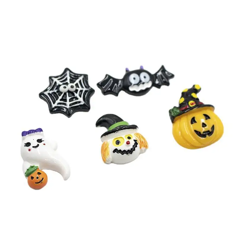 Resin Halloween Ghost Flat Back Resin Charms Cabochon For Slime Filler Kid DIY Mobile Phone Hairclip Keychain Decoration Craft