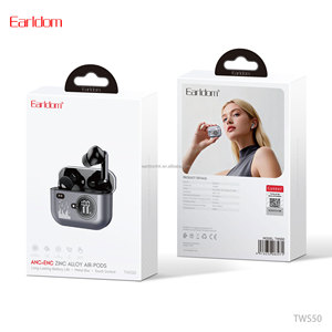 Écouteurs sans fil Earldom Bluetooth V6.0, écouteurs antibruit ANC+ENC en alliage de zinc avec affichage numérique LED - Product Image 6