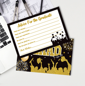 <span class=keywords><strong>Conseils</strong></span> de début et cartes de souhaits-Cartes de message de fête de remise <span class=keywords><strong>des</strong></span> diplômes or et noir pour les souvenirs de célébration <span class=keywords><strong>des</strong></span> diplômés - Product Image 1