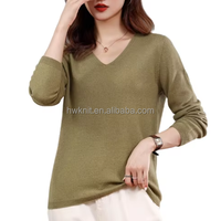 Vente en gros 100% Pull à col en V en cachemire pour femmes Pull chaud en tricot personnalisé Motifs de printemps Couleurs unies Offre Spéciale différentes couleurs