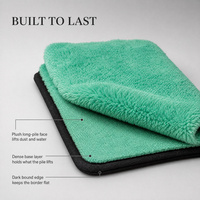 Serviette de séchage pour voiture en microfibre pelucheuse 1200 GSM, super absorbante, en polaire corail, sans bords, chiffon de lavage pour detailing automobile, sans peluches