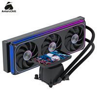 Refroidisseur liquide AIO AntarcChill 360 mm avec écran LCD de 5 pouces, affichage personnalisable, radiateur de refroidissement par eau pour processeur, pour boîtier de PC de jeu