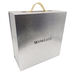 Large Size Silver Laser Crocodile Foldable Boxes Cardboard Paper Box For Clothes Clothing T-shirt Dress Packaging