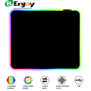 لوحة ماوس ألعاب ناعمة بإضاءة RGB مع قاعدة مطاطية مانعة للإنزلاق متوفرة بالمخزون - Product Image 3