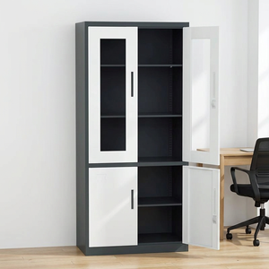 High Quality Modern Steel Office Cabinet with Glass Door Filing Iron <b>Cupboard</b> Adjustable for Office Home School Commercial Use - Product Image 4
