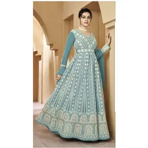 Heavy Faux Georgette with Embroidery Sequences Work Salwar Kameez Suit and Anarkali Gown for Women Party Wear