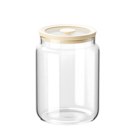Luchtdicht glazen voorraadpot van borosilicaatglas, vochtbestendige verzegelde glazen container met drukdeksel voor yoghurt, granen en voedsel in de keuken