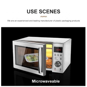 กล่องพลาสติกสำหรับใส่อาหารแบบใช้แล้วทิ้ง รูปทรงสี่เหลี่ยมผืนผ้า 2 ช่อง สำหรับบรรจุภัณฑ์พิซซ่าและแฮมเบอร์เกอร์ ผลิตจากโรงงานในจีน คุณภาพสำหรับอาหาร - Product Image 4