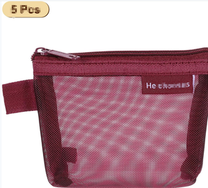 מיני רוכסן איפור רשת רשת קוסמטיקה שקיות אחסון עבור אוזניות כרטיס אשראי שפתון מתנה תיק - Product Image 6