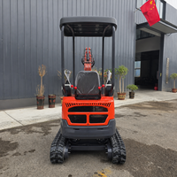 Mini-excavatrice hydraulique sur chenilles de 1,8 tonne avec cabine, excavatrice compacte pour projets résidentiels et de petite envergure (certifiée CE)