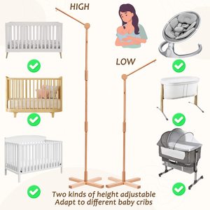 Cintre mobile mobile pour bébé <span class=keywords><strong>de</strong></span> pépinière Fixation anti-dumping solide Bras mobile pour berceau en bois au sol pour bébé - Product Image 4