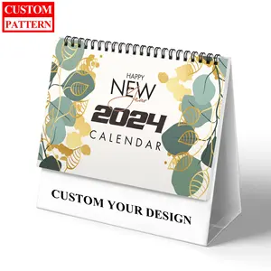 Promoção Custom Photo Frame Calendário Office Gift Cheap Saddle Stitch Spiral Binding Daily Monthly Printing Wall Calendar