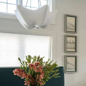 Lustre en plâtre blanc mat de style américain pour salon, restaurant, hôtel, art - Product Image 5