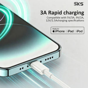 Câble de charge Type-C vers 8 broches - CM-8P, <span class=keywords><strong>coque</strong></span> ABS, charge rapide 3A, <span class=keywords><strong>cordon</strong></span> de données pour smartphones, tablettes et imprimantes (1 mètre) - Product Image 5