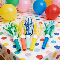 610005 Klaxons de fête colorés à pompons, bruiteurs pour anniversaires, réveillons de Nouvel An, carnaval, fournitures de célébration, cornes de fête