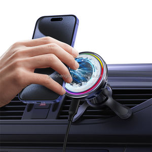 <span class=keywords><strong>Chargeur</strong></span> de voiture <span class=keywords><strong>sans</strong></span> <span class=keywords><strong>fil</strong></span> magnétique Q2 Semiconductor 25W avec port Type-C, lumière LED colorée, support de réfrigération pour téléphone mobile <span class=keywords><strong>Apple</strong></span> - Product Image 3