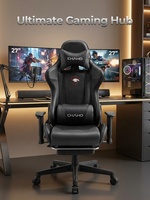 Fauteuil de course en cuir AOR ergonomique à dossier haut avec repose-pieds, base oscillante, accoudoirs réglables et pivotant à 360°