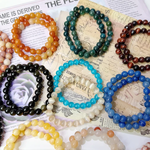 Pulsera <span class=keywords><strong>de</strong></span> cuentas <span class=keywords><strong>de</strong></span> cristal curativo <span class=keywords><strong>de</strong></span> alta calidad al por mayor <span class=keywords><strong>de</strong></span> fábrica, <span class=keywords><strong>de</strong></span> cuarzo rosa natural pulido y jade, para uso espiritual - Product Image 4