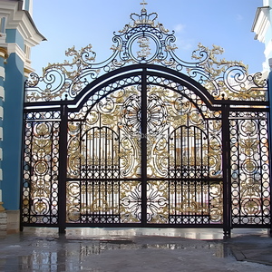 ประตูเหล็กเหล็กดัดด้านหน้าสำหรับสวนฟาร์มเหล็กด้านหน้ารักษาความปลอดภัยแบบเรียบง่าย - Product Image 5