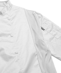 Giacca <span class=keywords><strong>da</strong></span> Chef manica corta in cotone con intarsio a rete brezza fresca su ogni lato sfiato <span class=keywords><strong>da</strong></span> Chef Coat ristorante Hotel uniforme <span class=keywords><strong>da</strong></span> <span class=keywords><strong>lavoro</strong></span> - Product Image 2