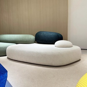 Divano Modulare Curvo di <span class=keywords><strong>Design</strong></span> Italiano, Set da Soggiorno di Lusso in Tessuto a 7 Posti, Divano Irregolare a Forma di Ciottolo - Product Image 5