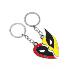 Vente en gros pendentif meilleur ami porte-clés couple <span class=keywords><strong>coeur</strong></span> <span class=keywords><strong>brisé</strong></span> <span class=keywords><strong>film</strong></span> Marvel Wolverine amour porte-clés chaînes de voiture - Product Image 5