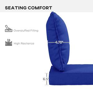 Juego de cojines para sillas de exterior, 26 x 26 pulgadas, cuadrados, azul sólido, almohadas de repuesto para muebles de jardín, uso durante todas las estaciones - Product Image 4