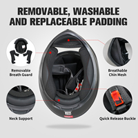 Casque de moto intégral VF105 homologué DOT, unisexe, pour la course, avec visière noire pour adultes, hommes et femmes