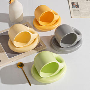 Taza y Plato de Café para Desayuno de Estilo Nórdico Simple, Taza de Leche Artística, para el Hogar, de Alta Estética, Taza de Gran Capacidad - Product Image 3