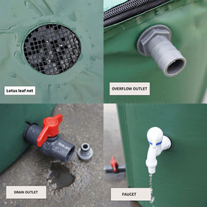 Baril de collecte d'eau de pluie pliable 100L, réservoir d'eau de jardin portable avec <span class=keywords><strong>robinet</strong></span> et trop-plein - Product Image 2