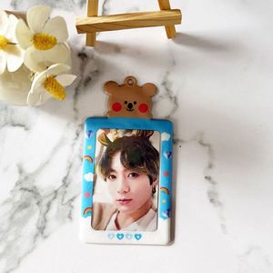 Hot Sales <b>Personalized</b> Bus Card Holder Plastic Acrylic Cute PVC With <b>Keychain</b> for Kpop Style BK Photo Card Holders - Product Image 4