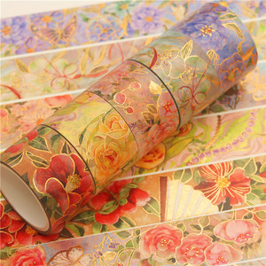 Ruban Washi à motif floral japonais, largeur 15 mm, longueur 2 m, pour la décoration de journaux et les fournitures artisanales - Product Image 3